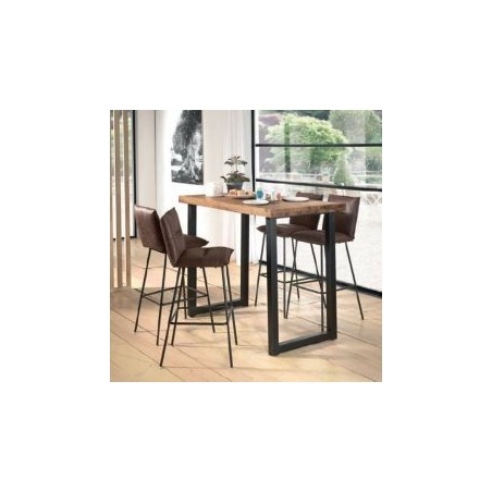 Table haute teck et métal 140cm Wales Casita WALTAHT 140