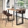 Table haute teck et métal 140cm Wales Casita WALTAHT 140