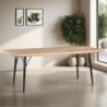 Table salle à manger bois clair industriel SERENA 195cm