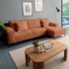 Canapé d'angle velours côtelé rouille 278cm PUEBLO Casita retour droit
