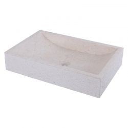 Vasque à poser rectangulaire en marbre crème 60cm RSB-D CREAM