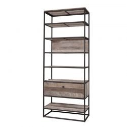 Bibliothèque bois recyclé et métal dbodhi TUAREG 80cm