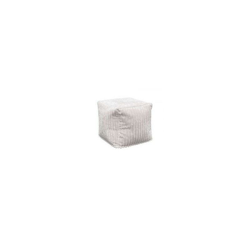 Pouf en velours côtelé blanc Casita LIZARD