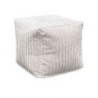 Pouf en velours côtelé blanc Casita LIZARD