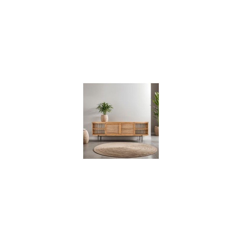 Meuble TV arrondi teck recyclé 160cm d-bodhi COCO 2 portes