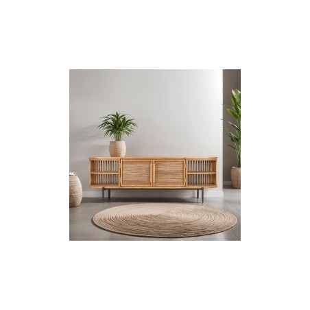 Meuble TV arrondi teck recyclé 160cm d-bodhi COCO 2 portes