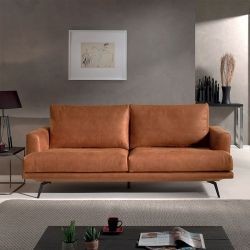 Canapé cuir 3 places cognac Atri Casita ATBULLCOG