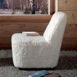 Fauteuil blanc bouclette FAUSNOW Casita