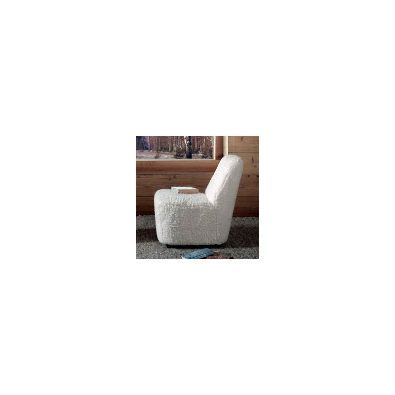 Fauteuil blanc bouclette FAUSNOW Casita