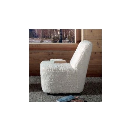 Fauteuil blanc bouclette FAUSNOW Casita