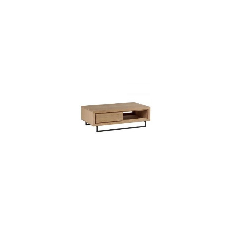 Table basse chêne massif et métal 120cm Ripley Casita