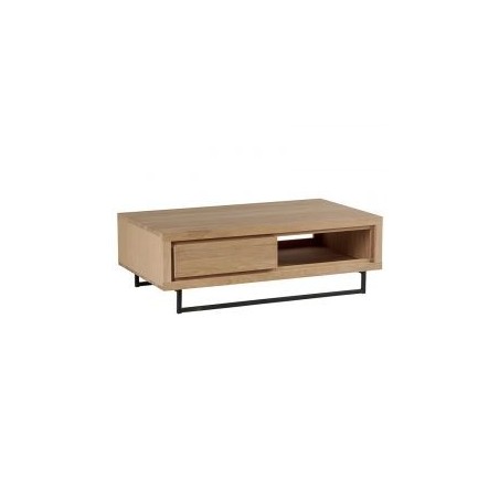 Table basse chêne massif et métal 120cm Ripley Casita