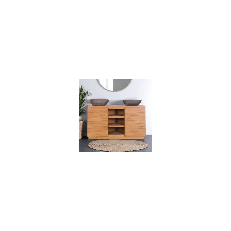 Meuble salle de bain double vasques 140 cm teck massif BAIN