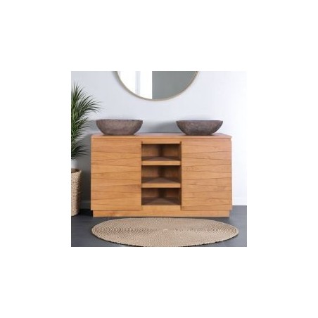Meuble salle de bain double vasques 140 cm teck massif BAIN