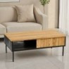Table basse bois et noir frêne et métal 110cm SYDNEY Casita
