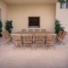 Table de jardin avec rallonge en teck massif 220cm