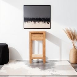 Table de chevet avec tiroir et étagère en chêne massif huilé 30cm JONAS