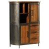Buffet haut en métal et teck massif vieilli 100cm Hepley Casita