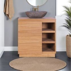 Meuble salle de bain bois massif 80 cm teck massif BAIN
