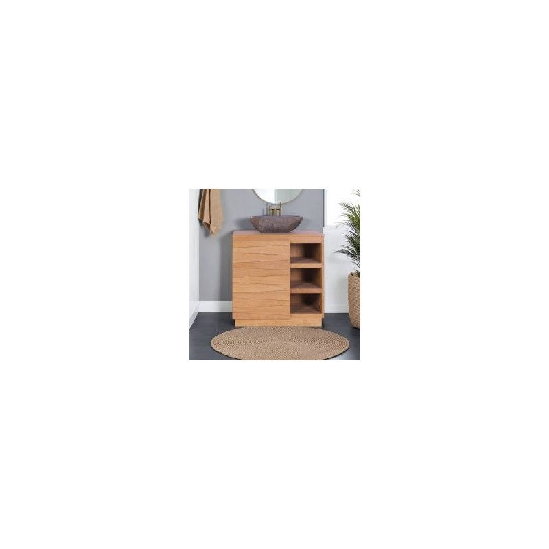 Meuble salle de bain bois massif 80 cm teck massif BAIN