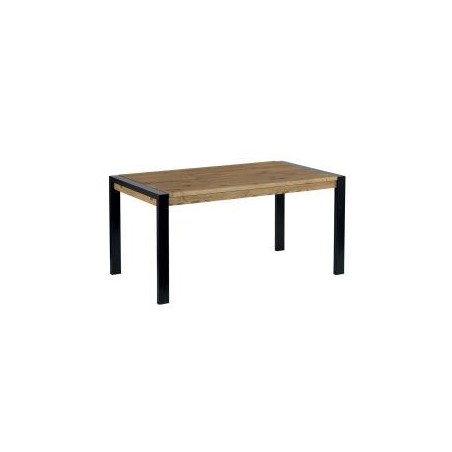 Table salle à manger bois et métal avec rallonge 160cm Lugano
