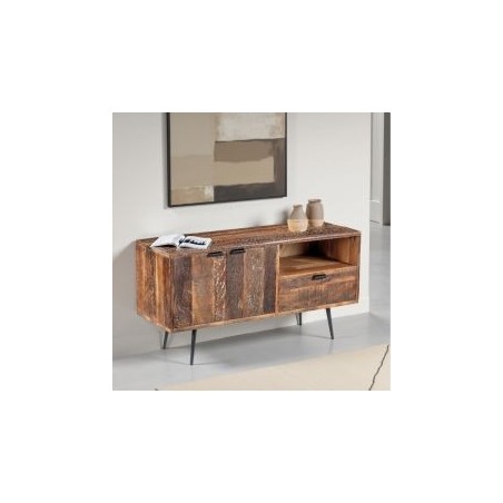 Meuble télé en bois recyclé industriel MELISSA 115cm