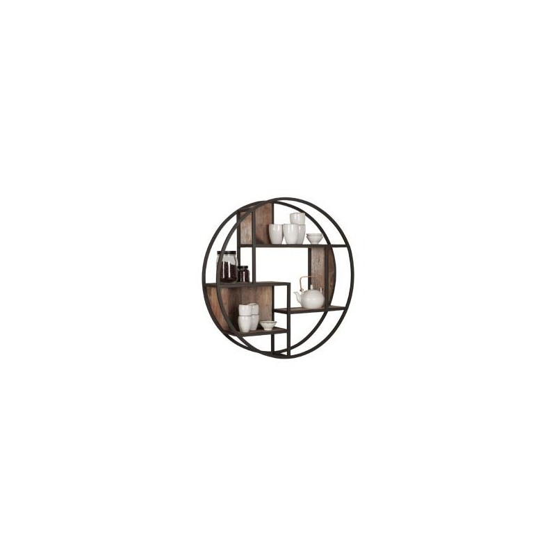 Grande étagère murale ronde bois recyclé 120cm dbodhi TUAREG