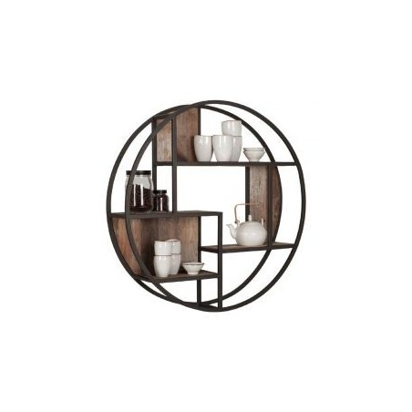 Grande étagère murale ronde bois recyclé 120cm dbodhi TUAREG