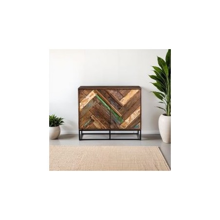 Petit bahut industriel 2 portes 88cm RITA Kayu Intérieur