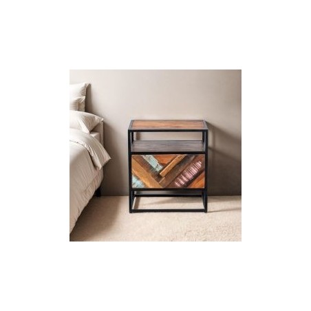 Chevet bois et métal 45cm RITA Kayu Intérieur