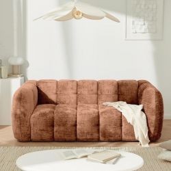 Canapé nuage design 3 places tissu terracotta Casita MILOW
