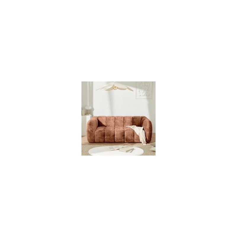 Canapé nuage design 3 places tissu terracotta Casita MILOW