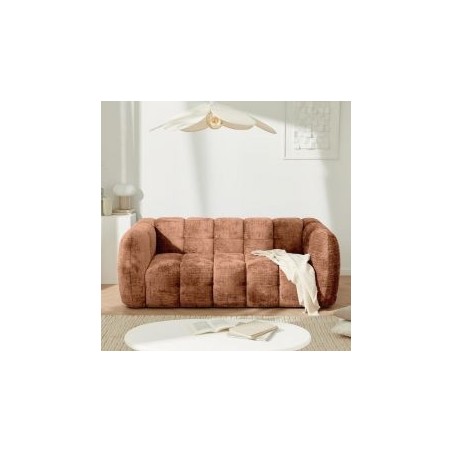 Canapé nuage design 3 places tissu terracotta Casita MILOW
