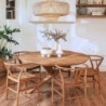 Table ronde en teck massif recyclé 150cm pied mikado bois XONO d-bodhi