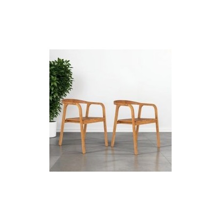 Lot de 2 chaises à accoudoirs en teck massif recyclé CLASSY d-bodhi