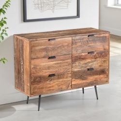 Commode industrielle en bois recyclé MELISSA 110cm