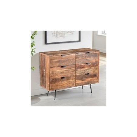 Commode industrielle en bois recyclé MELISSA 110cm