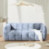 Canapé nuage design 3 places tissu gris bleu Casita MILOW