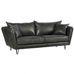 Canapé 3 places tissu gris pieds métal 204cm Casita HASTING HASCA3GOBGRI
