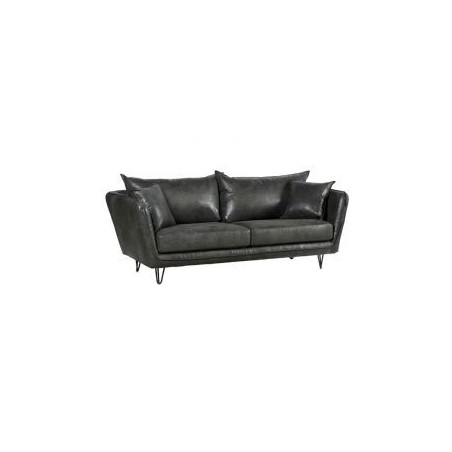 Canapé 3 places tissu gris pieds métal 204cm Casita HASTING HASCA3GOBGRI