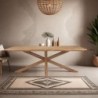 Table repas en teck recyclé massif pied mikado bois 180cm XONO d-bodhi