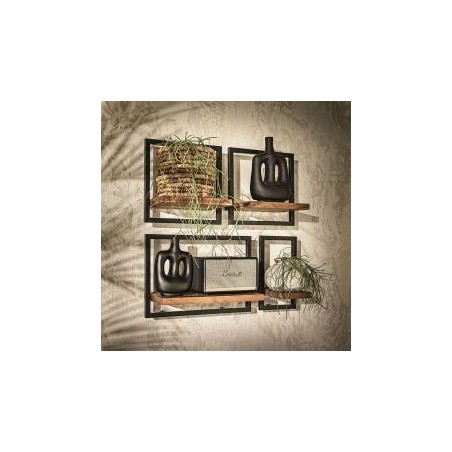 Étagères murales en bois de teck massif et métal Shelfmate 75cm
