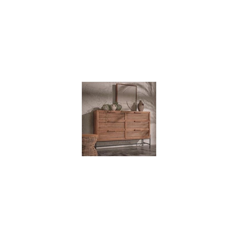 Commode 6 tiroirs en teck recyclé et métal 150cm d-bodhi COCO