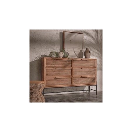 Commode 6 tiroirs en teck recyclé et métal 150cm d-bodhi COCO