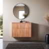 Meuble vasque suspendu teck massif 2 portes 80cm BASIC