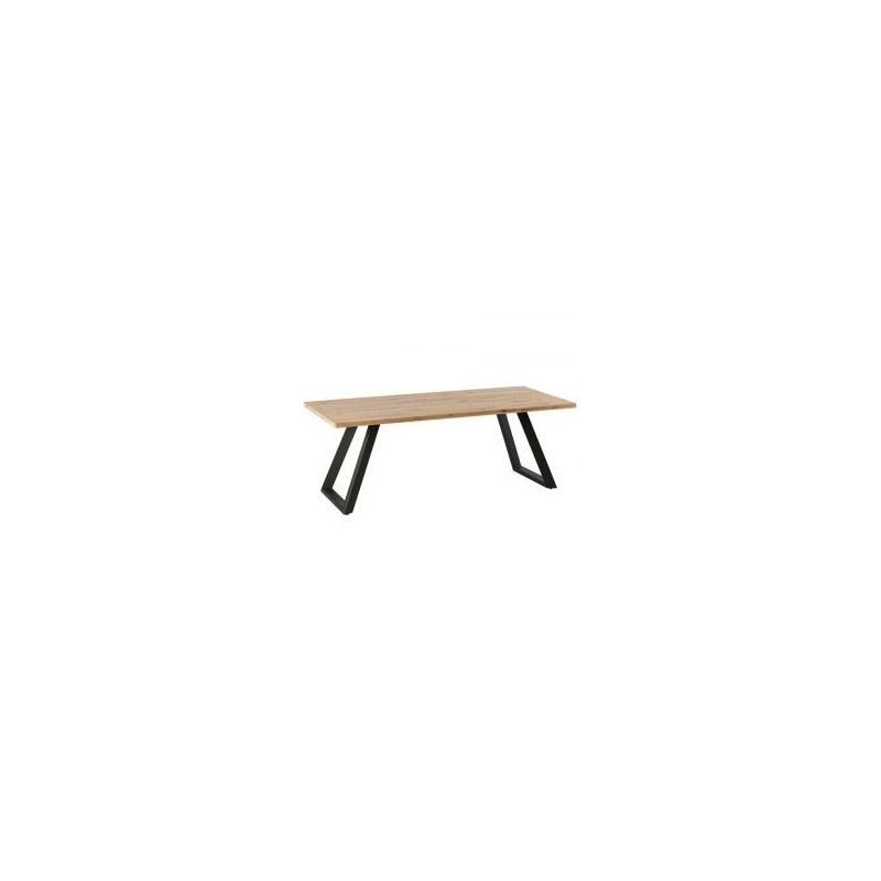 Table industrielle bois massif 200cm KENT Casita huilée blanchie