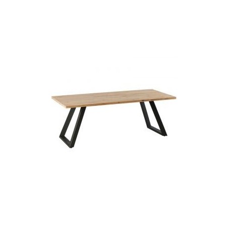 Table industrielle bois massif 200cm KENT Casita huilée blanchie