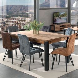 Table industrielle chêne et métal 150cm Catane Casita CATATA 150