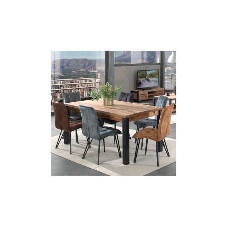 Table industrielle chêne et métal 150cm Catane Casita CATATA 150