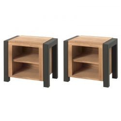Lot de 2 chevets en chêne et métal 45cm Catane Casita CATACHE